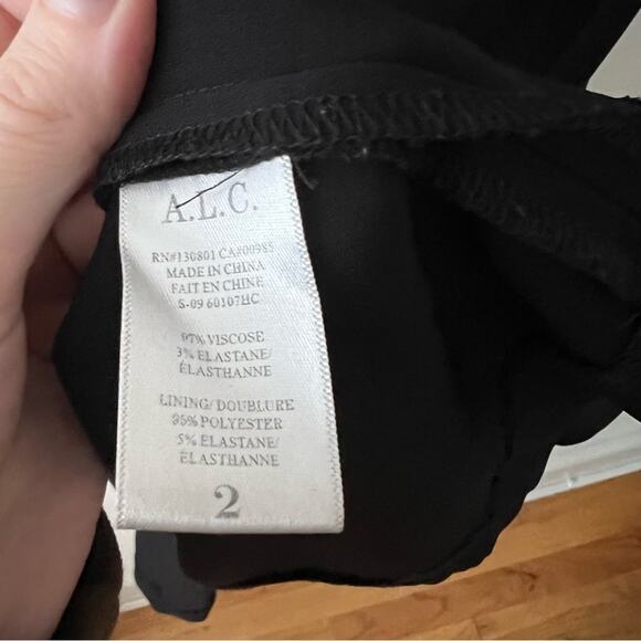 ALC Black Belted V-Neck Midi Dress - Picture 5 of 12